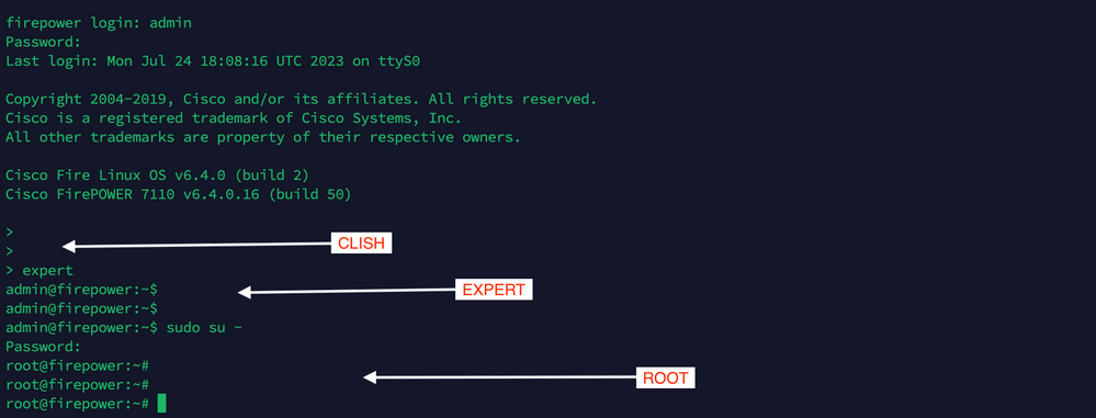 SSH into 7110 Firepower