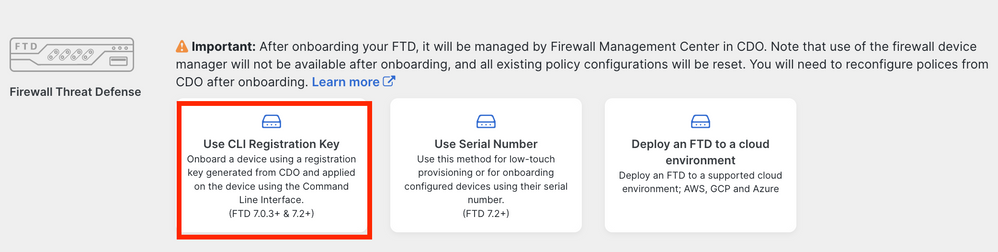 Use the CLI Registration Key