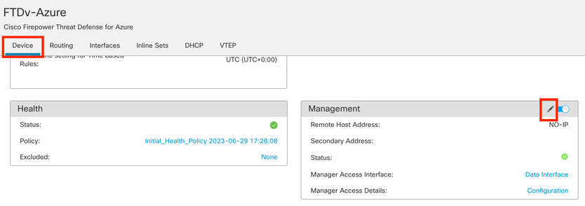 (Optional) Specify an IP for Redundant data-interface in the Management Field