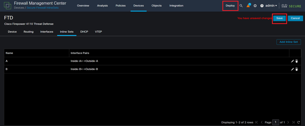 Inline Set Deletion Deployment