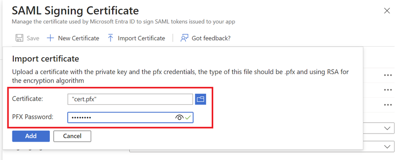 Enter PKCS12 Certificate password