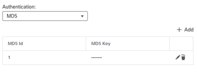 MD5 Key Configuration