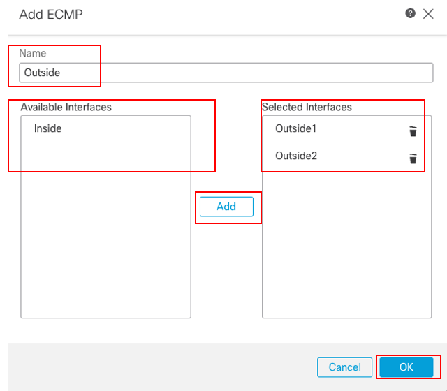 Configure ECMP Zone Outside