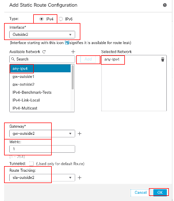 Add Static Route Second ISP