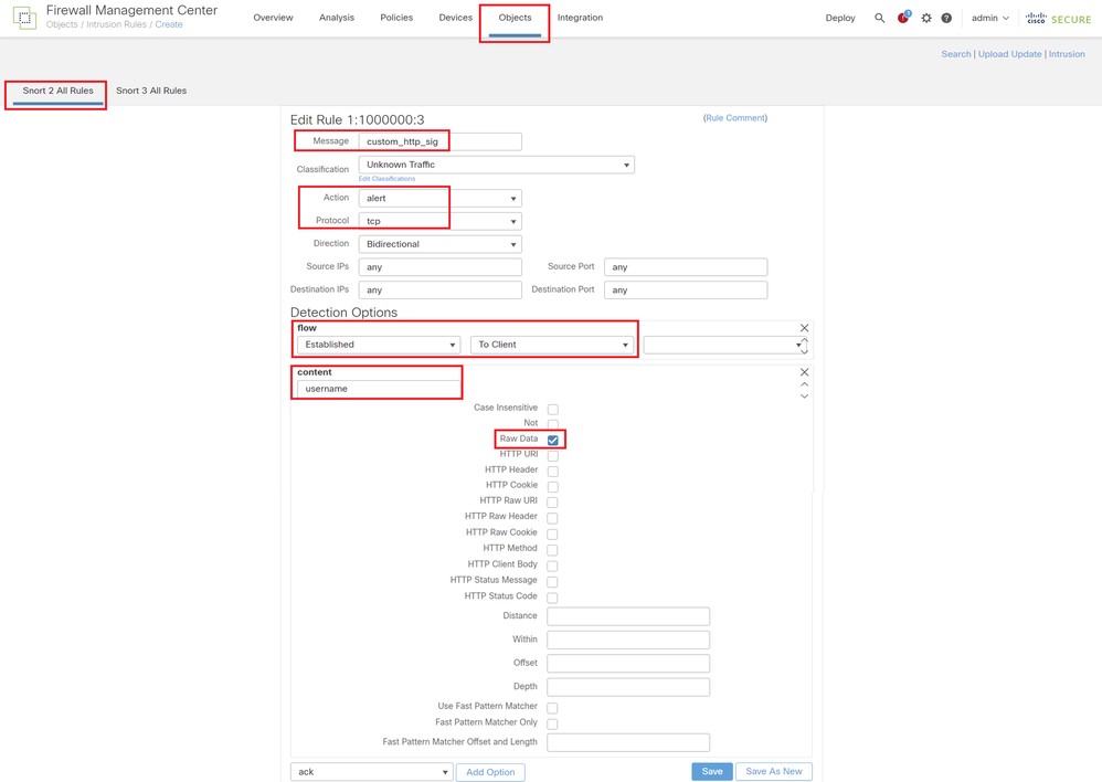 Input Necessary Info for Rule