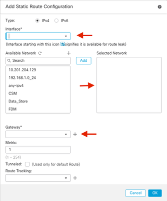 Configure Static Route for FTD