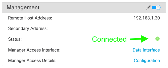 Verify the Management Connectivity Status Between FMC and FTD