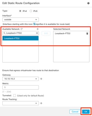 Image 11. Configure Next Hop in Static Route