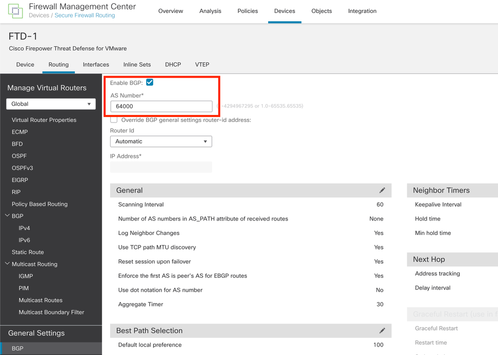 Image 14. Enable BGP Globally