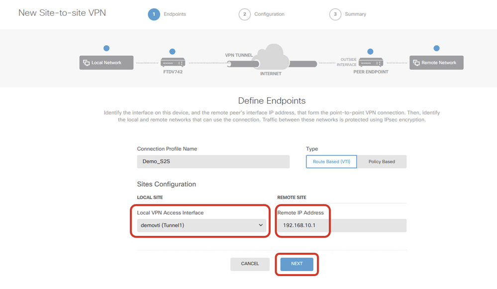 VPN Wizard Endpoints Step 1