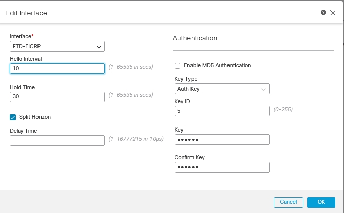 EIGRP Interface Configuration