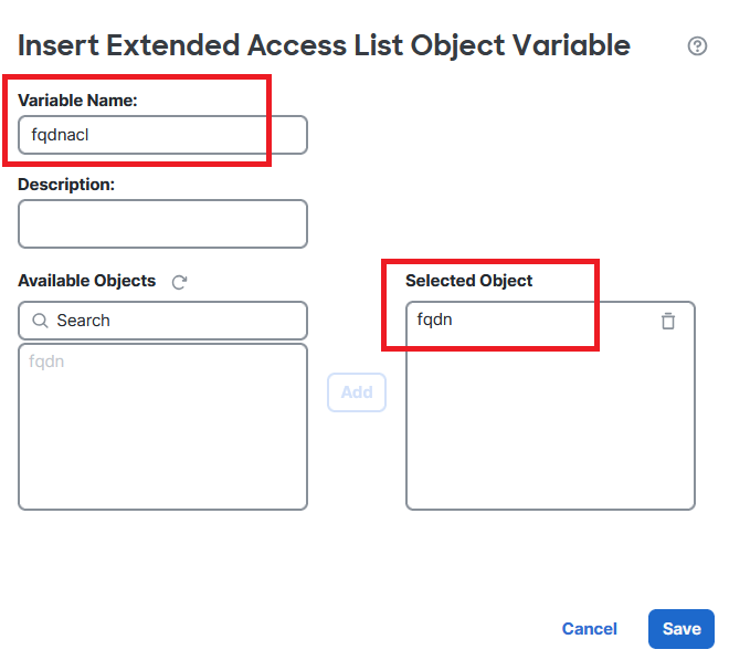 Variable Creation for FlexConfig Object