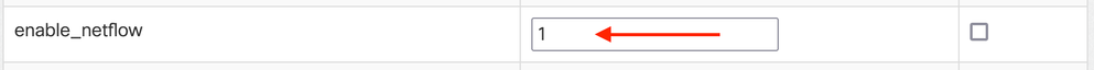 The SS shows the enable netflow advanced option in SNA