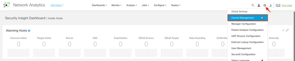 Cisco SNA Manager -  Access Central Management