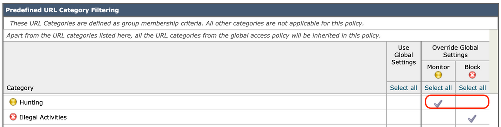 Image - Data Security Pre Defined URL Choose Action