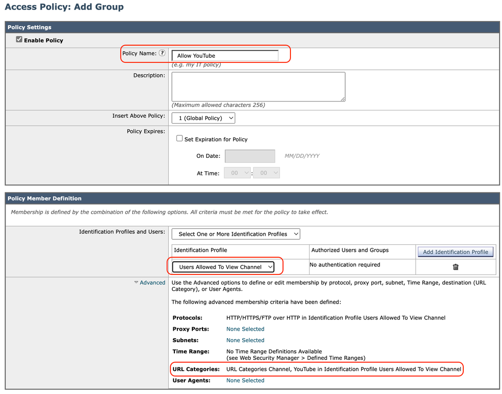 Create Access Policy