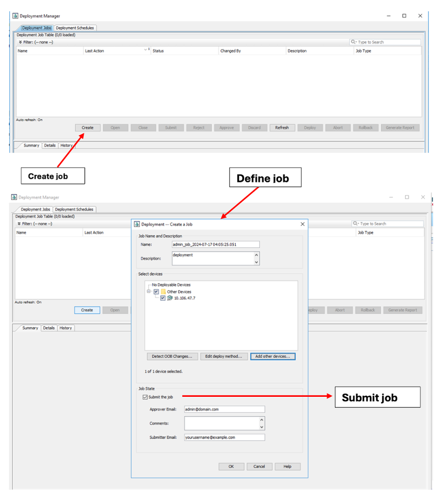 Create Define and Submit Job