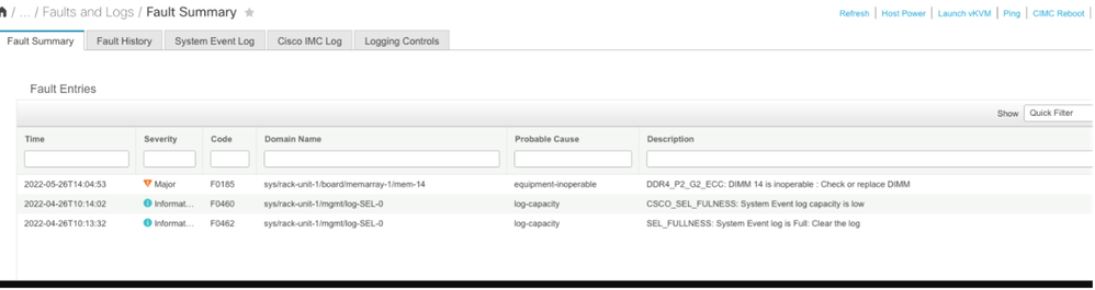 CIMC Uncorrectable Memory Error