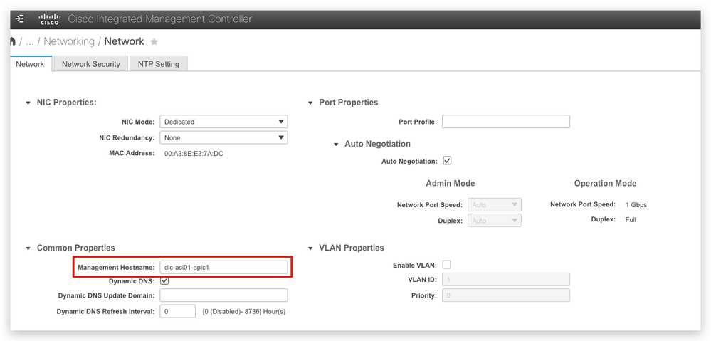 CUCM GUI hostname