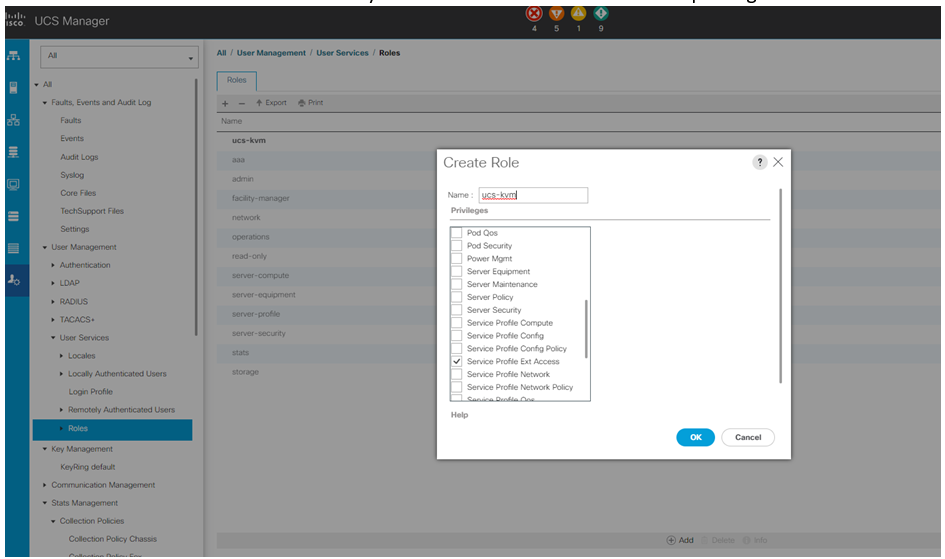 New Role Creation on UCS Manager
