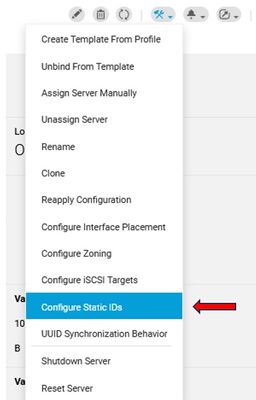 Configure Statics IDs