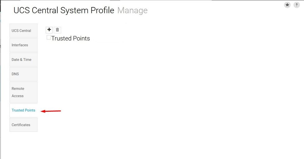 UCS Central Trusted Points