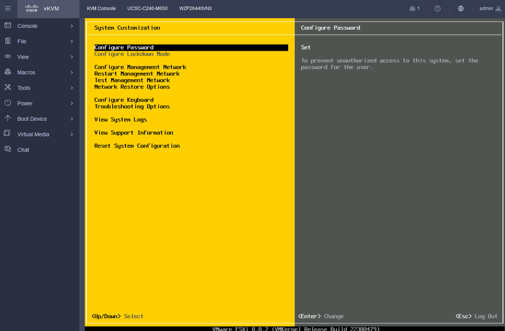 Gestión de configuración de ESXi