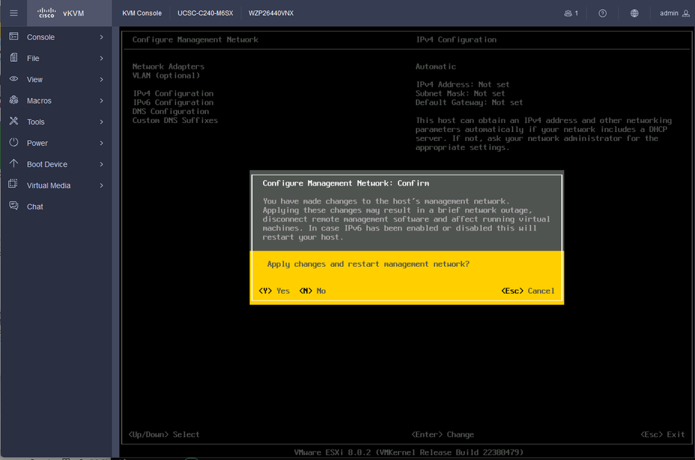 Guardar configuración IPV4