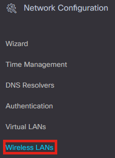 Navigate to Wireless LANs menu.