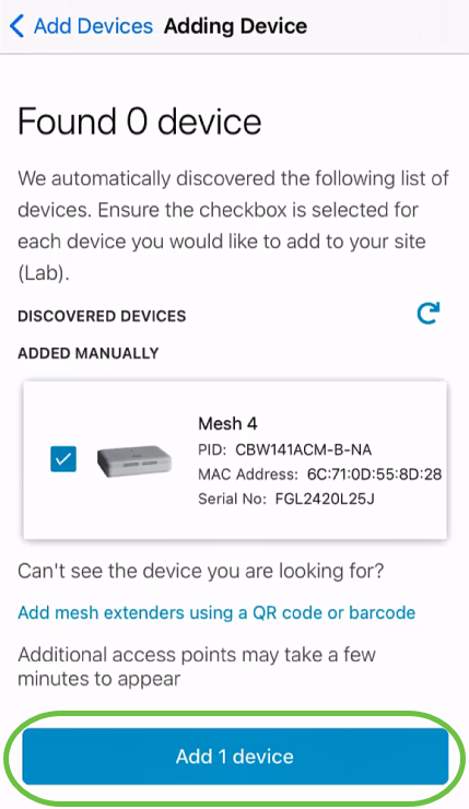 Click on Add 1 device.
