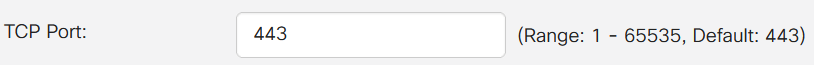 Enter the port number in the TCP Port field. 