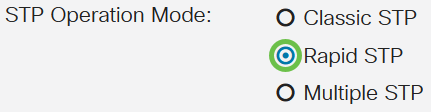 Choose the STP Operation Mode.