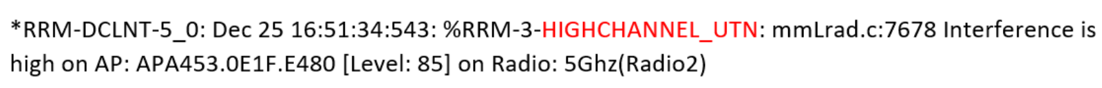 This image shows a log message with high channel utilization. 