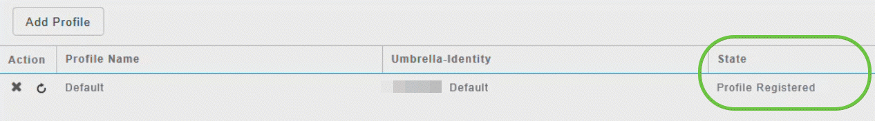 Verify that the State displays as Profile Registered. 