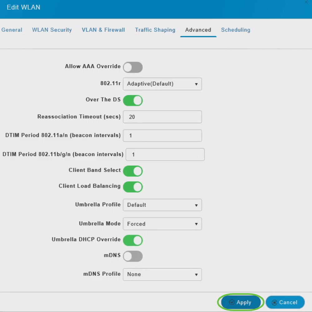 Click Apply and save your configuration.