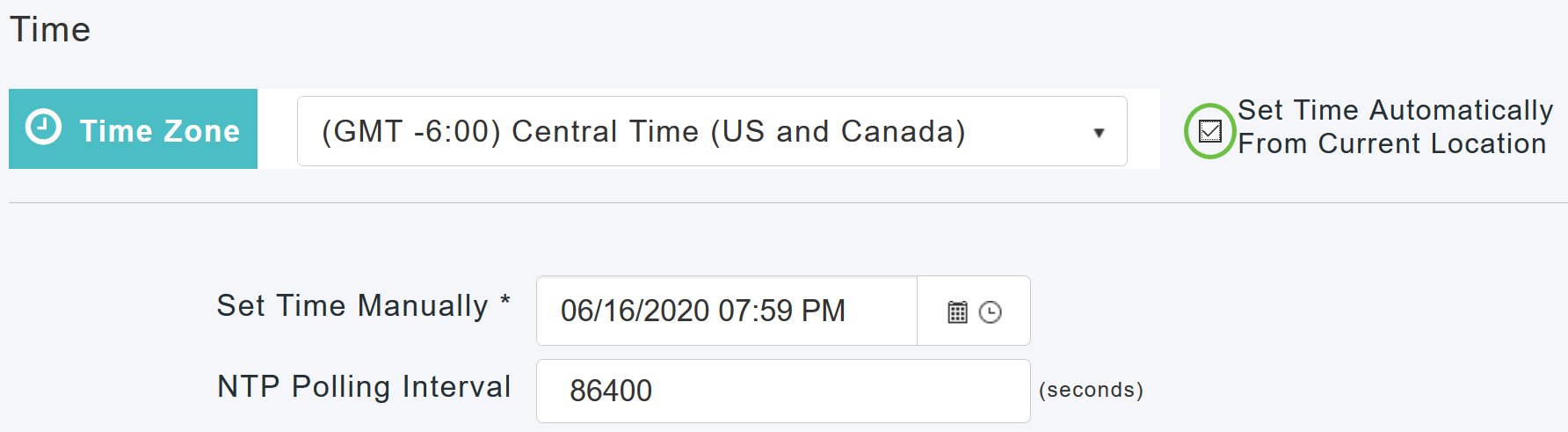 Select the Set Time Automatically from Current Location checkbox.