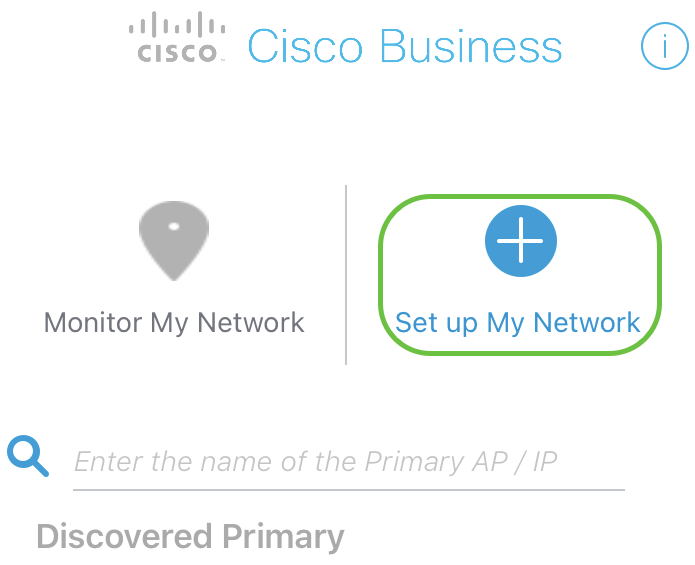 Select Set up My Network