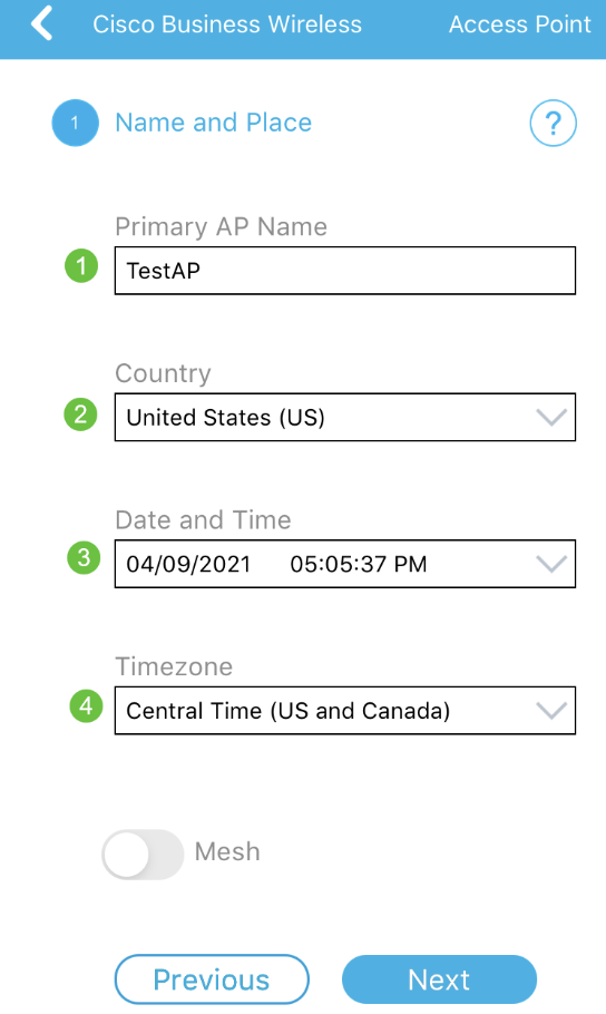 Configure name and place