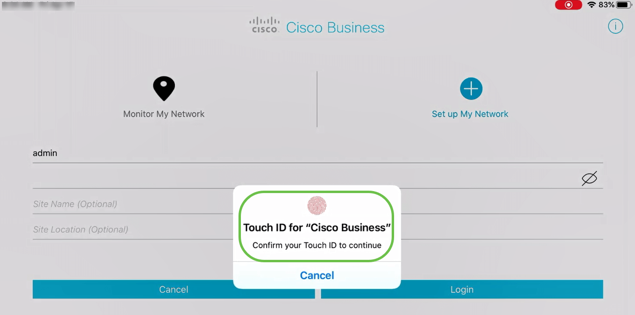 Cisco Mobile App support Touch ID for user authentication.