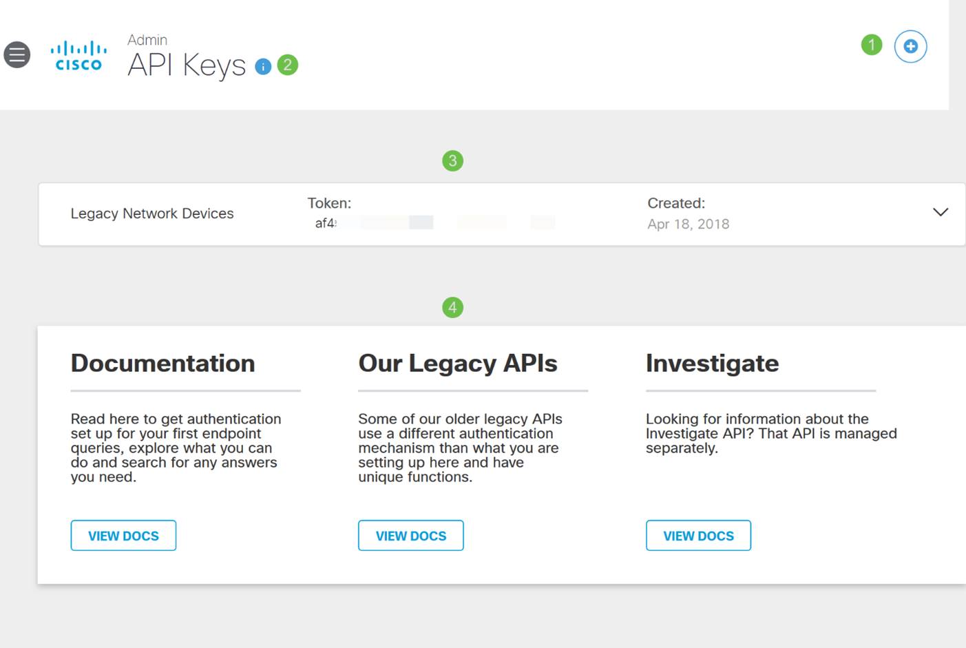 After logging into your Umbrella Account, from the Dashboard screen click on Admin > API Keys.