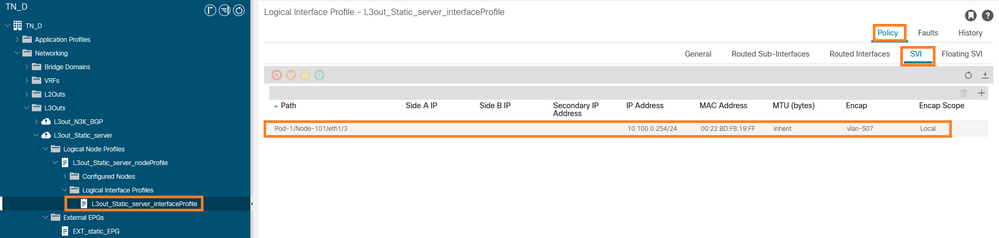 Attaching Interface to L3out