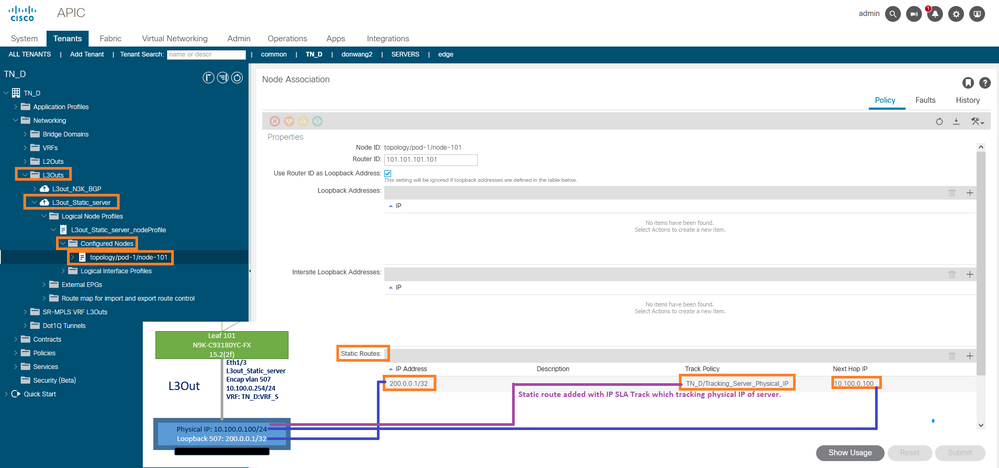 Configure Static Route under L3out