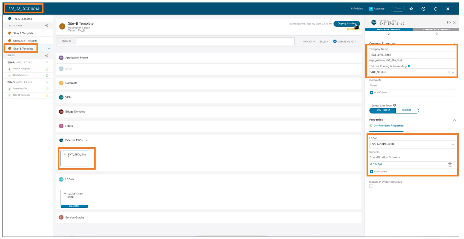 Configure Intersite L3out With ACI Multi-Site Fabrics - Attach L3out with External EPG