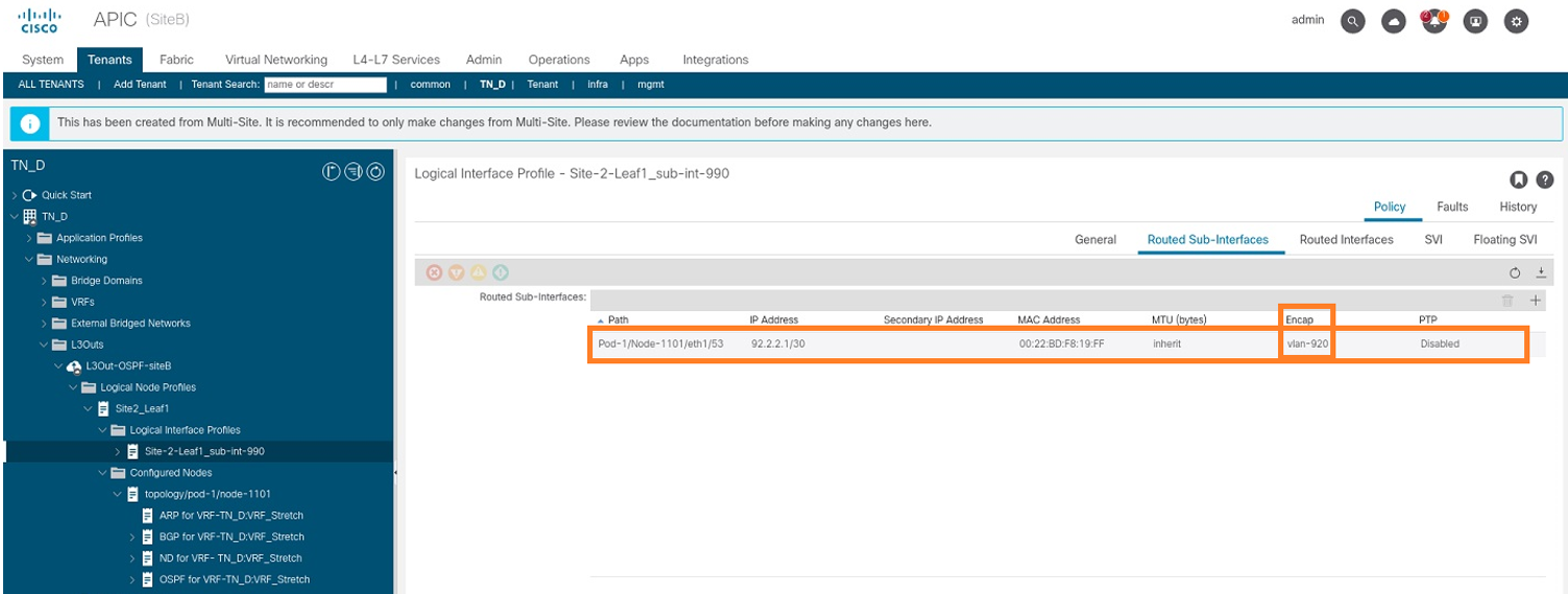 Configure Intersite L3out With ACI Multi-Site Fabrics - Add the Interface Profile