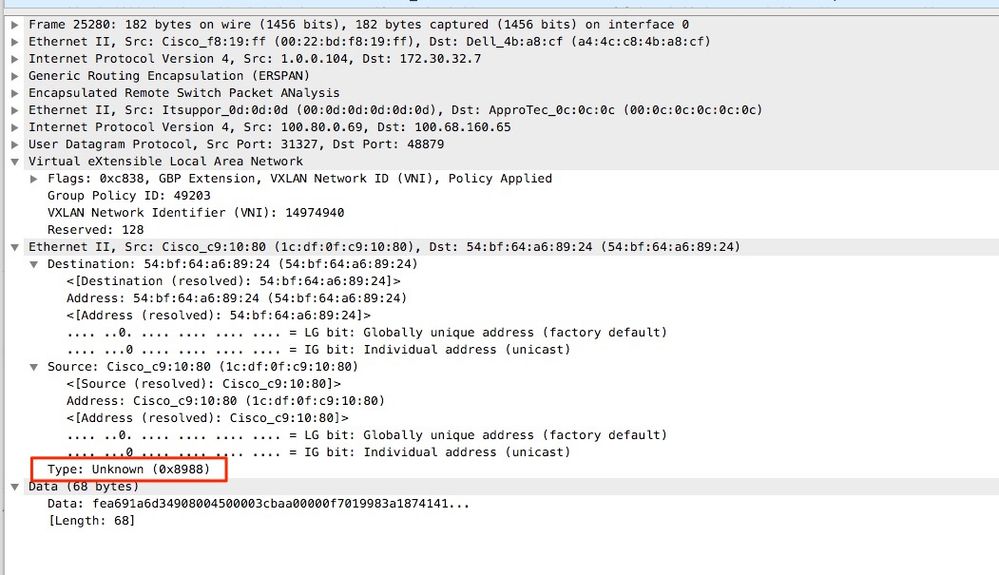 ERSPAN decode in a PTP enabled setup