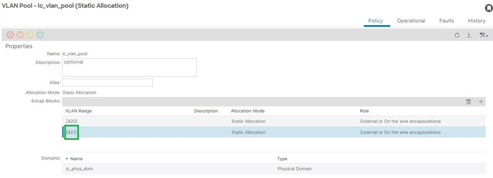 VLAN Pool Add 421