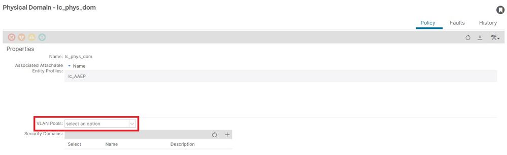 Physical Domain MIssing VLAN Pool