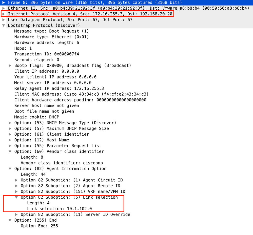 Option 82(5) for the scope 10.1.102.0/24