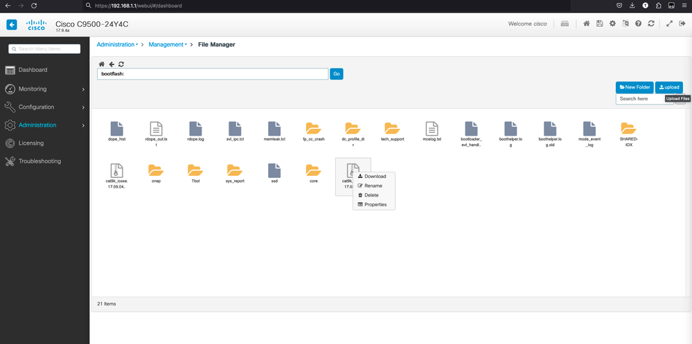 Elija el archivo necesario y realice la descarga