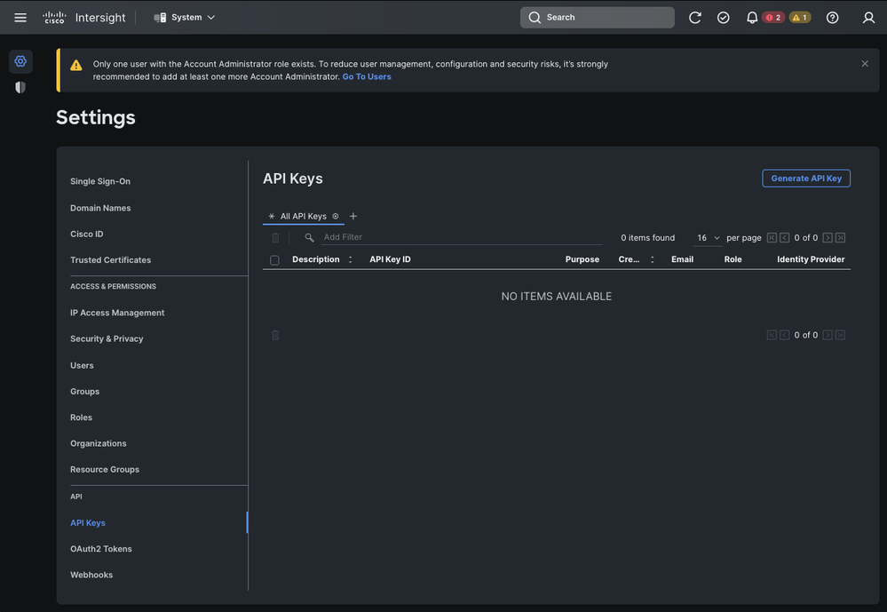 API Key Location System/Settings/API Keys